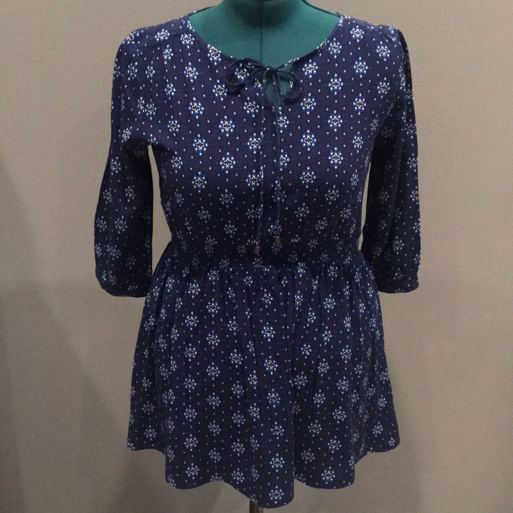 Forever 21 Boho style mini dress, L, blue design